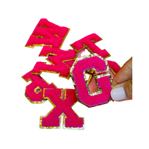 Hot Pink Chenille Varsity Single Letter