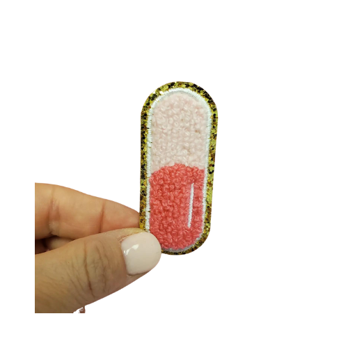 Pink Pill ~ Chenille Patch