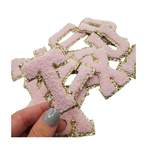 Light Pink Chenille Letters Pre-Pack of 35