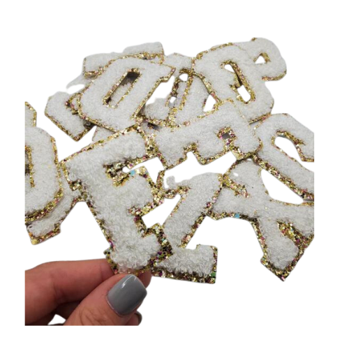 White Chenille Letters Pre-Pack of 35